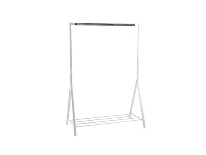 AC Design Furniture Keld Blanc Portemanteau\, Portemanteau Avec Étagère Blanc\, Portemanteau Multifonctionnel\, Meuble de couloirs en Métal\, Meuble de Chambre\, L: 117 x B: 59 x H: 165 cm
