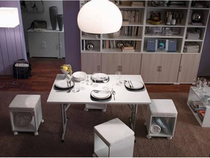 Dmora - Klapptisch Arnica, CampingRegal mit klappbaren Metallbeinen, moderner Mehrzweck-Esstisch, 100 % Made in Italy, 125 x 75 x 80 cm, Weiß,