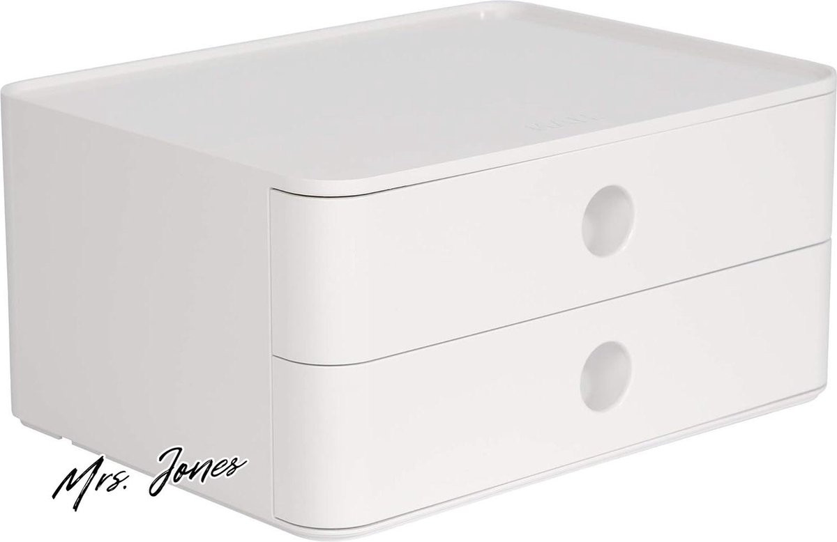 HAN Smart-Box Allison Mrs. Jones Compacte Design-ladenbox met 2 laden - Wit Hoogglanzend