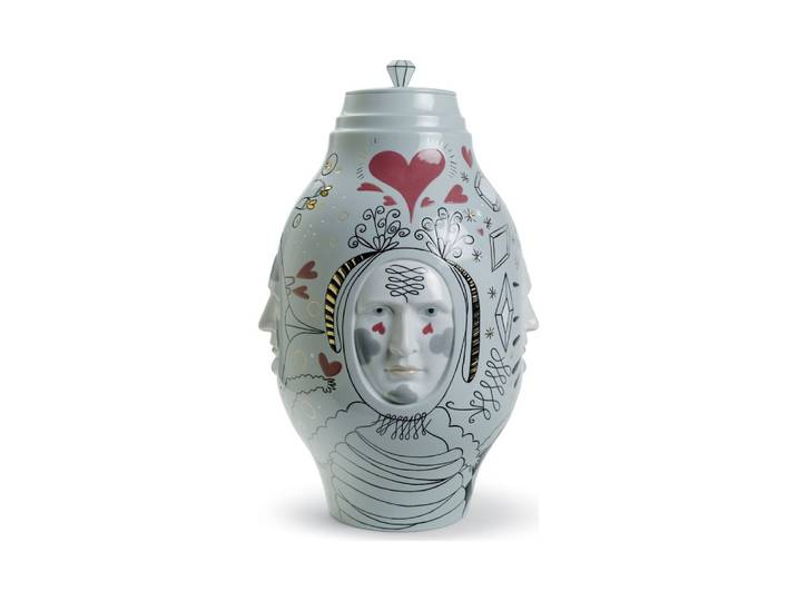 LLADRÓ vase CONVERSATION VASE SMALL (Gris et or - Porcelaine)