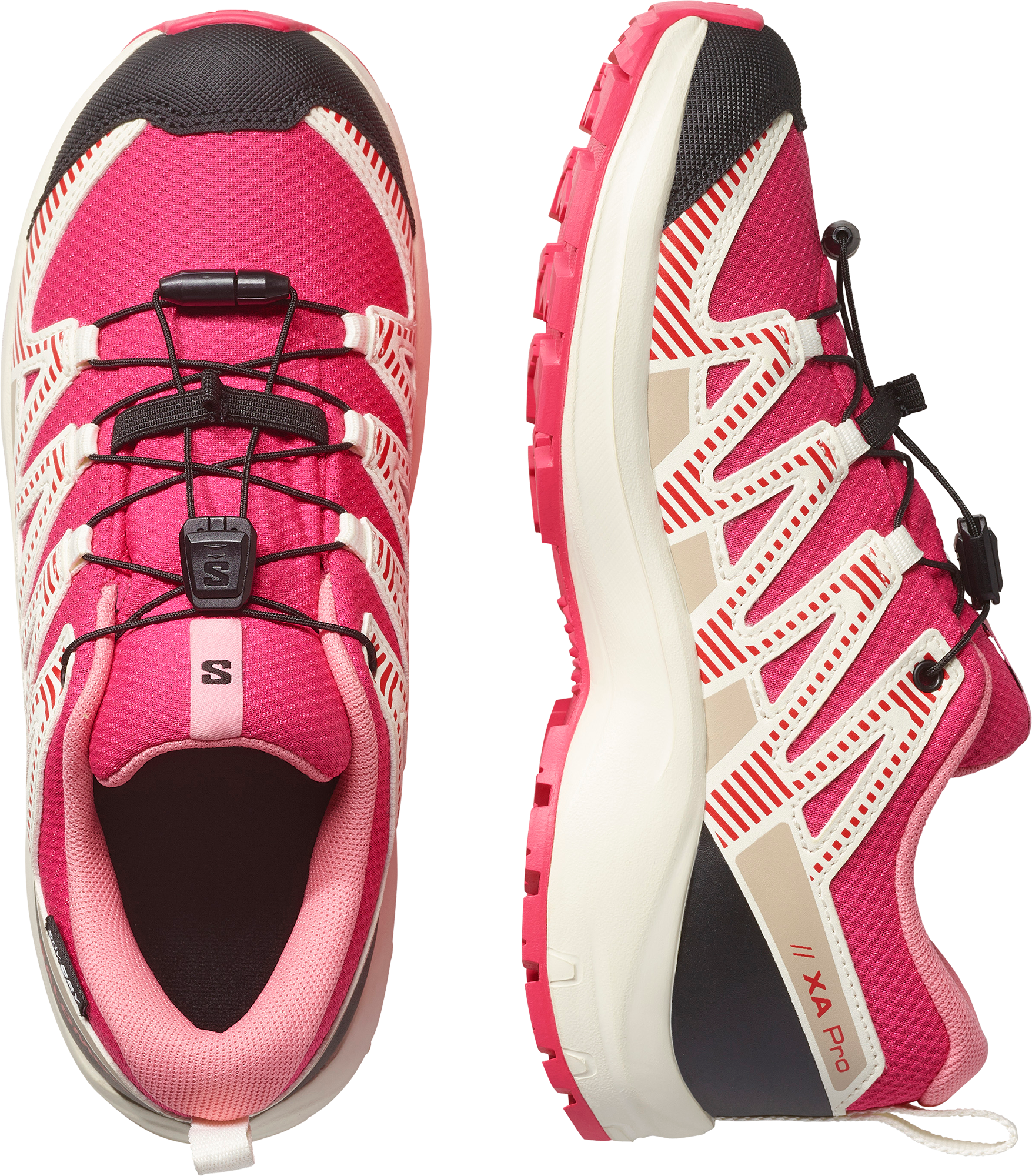 Outdoorschuh SALOMON "XA PRO V8 WP J", Kinder, Gr. 39, rosa (rouge rot, vanilla ice, flamingo pink), Synthetik, Textil, Schuhe Outdoorschuh, wasserdicht rouge rot, vanilla ice, flamingo pink 39