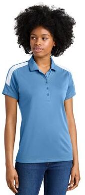 Sport-Tek LST104 Women's Competitor United Polo Shirt in Carolina Blue/White size 4XL   Polyester