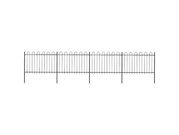 vidaXL Gartenzaun mit Rundbogen Stahl 671 x 120 cm Schwarz