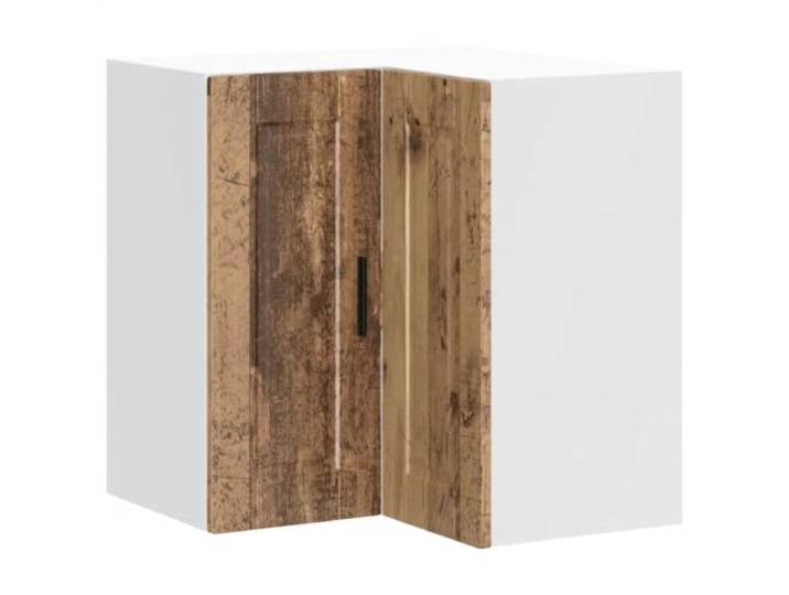 Helloshop26 Eckschrank zur Wandmontage, Küche, schlichtes Design, praktische Aufbewahrung, 57 x 57 x 60 cm, aus Holz, Altholz, 02_0050410