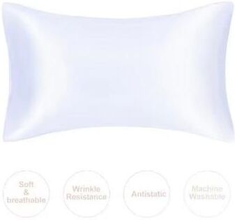 Inspired Finds JuwenSilk Mulberry Silk Pillowcase Standard & Queen Natural Silky Satin Pillow Cover white queen 19.69x29.53in