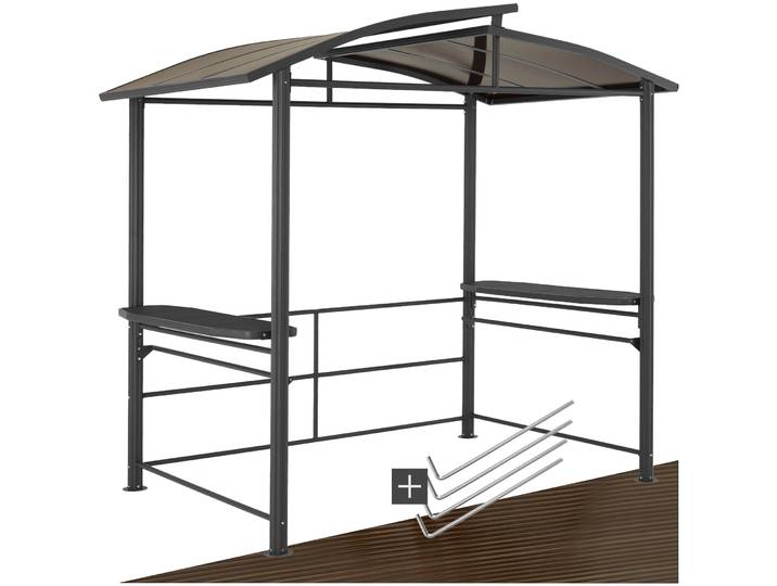 Abri pour barbecue Asado 2,4x1,5x2,34m - gris