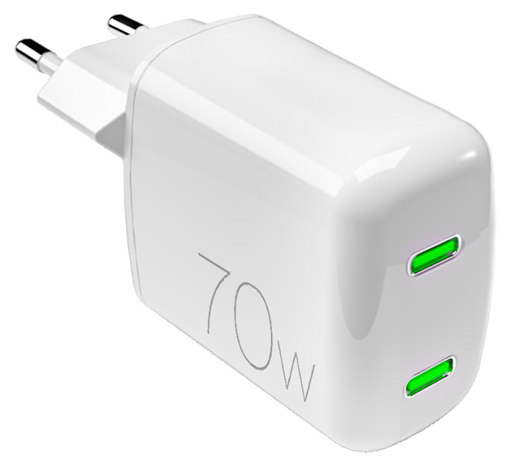 PURO MiniPro 70W wandlader met GaN-technologie en 2 USB-C-poorten