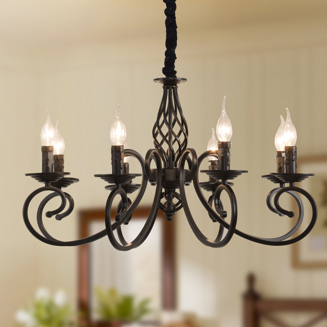 Canora Grey Pelchat 8 - Light Candle Style Chandelier Black 38cm H X 72cm W X 72cm D