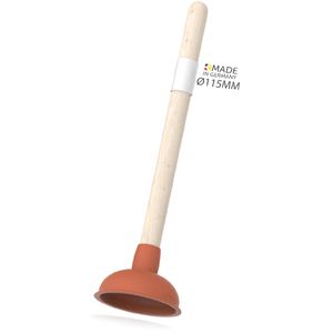Kirchhoff Pömpel Ausgussreiniger mit Holzgriff, 11,5cm Ø, mit Holzgriff, Länge 39cm