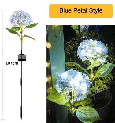 Uplifted Finds Solar LED Hydrangea Garden Light   IP54 Waterproof Outdoor Landscape Floral Lamp 1 Pc blue