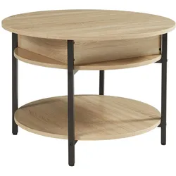 En.Casa, Couchtisch + Beistelltisch, Couchtisch Kandas mit Hebeplatte 70x49 cm Eicheoptik (70 x 47 cm)