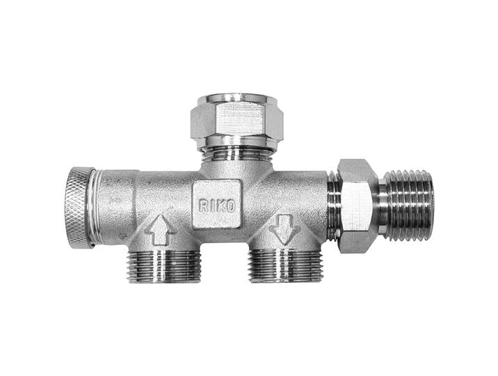 Riko 4-weg Verdeler - 1/2 x Knel 15mm x 2 x M22 Verkeerd