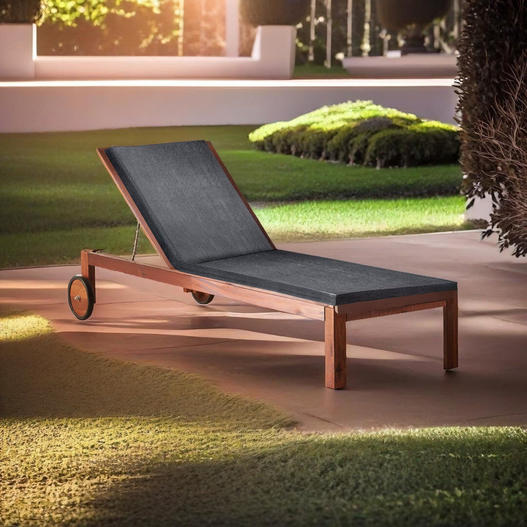 Brayden Studio Aprilette Garden Lounger Pad Grey 60cm W
