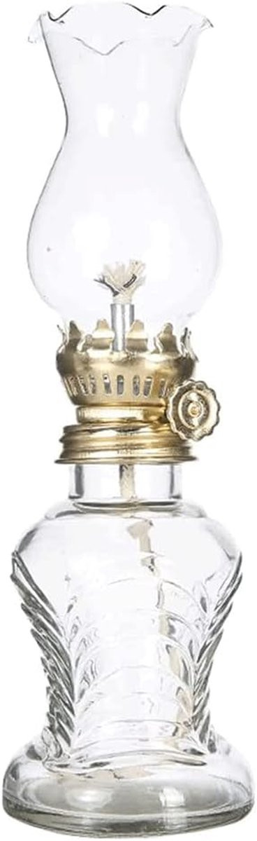 Rode vintage olielamp als noodverlichting en orkaanlamp