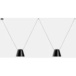 LEDS C4 Pendelleuchte ATTIC DOUBLE CONIC SHAPE E27 15W schwarz LEDS-00-7397-05-05