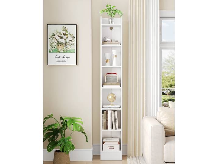 Étagère à 7 niveaux, étagère sur pied à 7 niveaux, étagère de rangement, étagère pour objets de collection, panneaux réglables pour salon, bureau