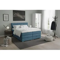Boxspringbett London Blau ca. 160x200cm