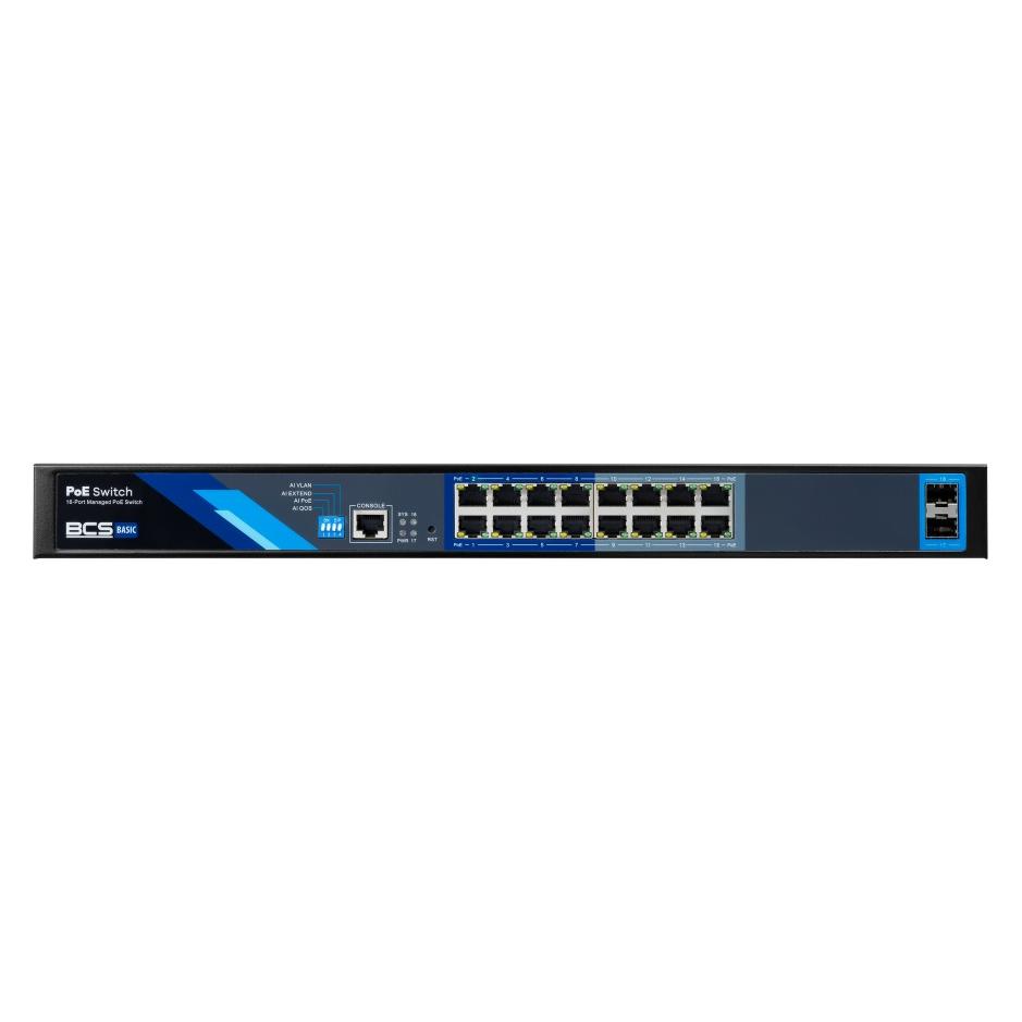 BCS BCS-B-SP16G-2SFP-M Verwalter PoE Switch 16 Ports 1Gbps mit 150W SFP Uplink (16 Ports) (BCS-B-SP16G-2SFP-M)