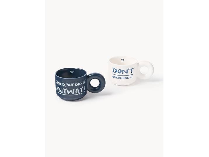 Tasses empilables en porcelaine avec motif décoratif Tutti, 2 pièces