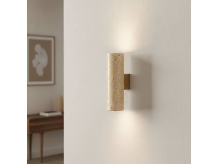 Design wandlamp Olvio zand bruin travertin Lyora - 120990