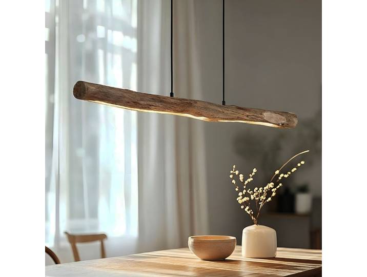 Suspension LED Nekala Wood - Lindby - Salon / séjour - Scandinave - Bois - À ampoule unique