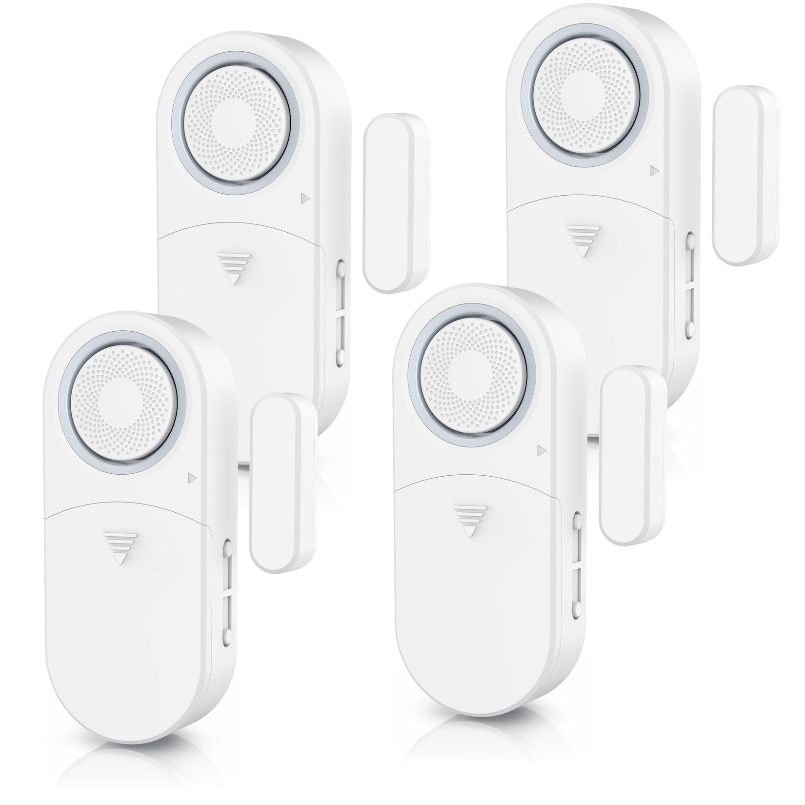 Bearware 4x Fensteralarm 120 dB, Tür- & Fenster-Sensor, Einbruchschutz, Alarmanlage, mit Batterien