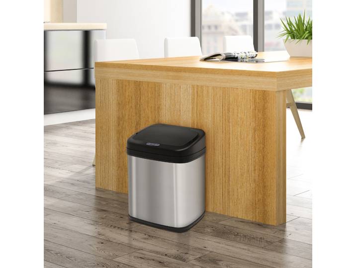HOMCOM Poubelle Automatique 20L Acier Inox Argent Noir