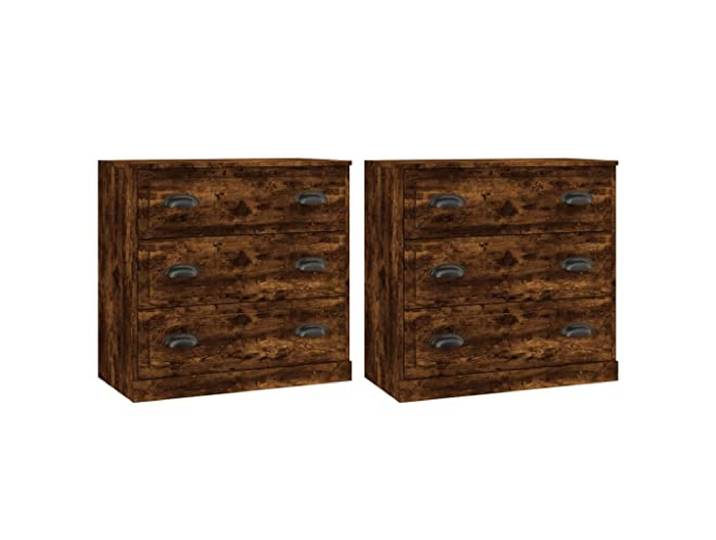 GHVBNMF Sideboard 2er-Set Kommode 70x35,5x67,5 cm Räuchereiche Praktische Beistellschränke für Flur und Esszimmer mit viel Stauraum sowie robuster Ablagefläche für Dekoration.