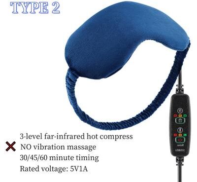 Healfit Counter Heated Steam Eyemask USB With Remote Control, Hot Compress Eye Mask 6 Vibration Massage, Dry Eyes Relief For Sleep type 2