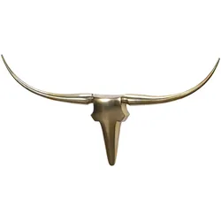 WOHNLING WL1.391 Bullgeweih L Aluminium Gold Wanddeko 125cm