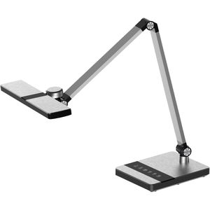 Hansa Schreibtischlampe Nimbus, silber, LED, dimmbar, mit Touchpanel, 600 Lumen, warm- bis tageslichtweiß