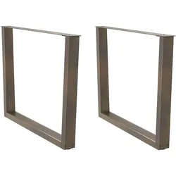 Helloshop26 - Set aus 2 verstellbaren V-förmigen Esstischbeinen 100 x 73 cm modernes Design Stahl natur