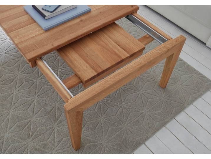 bv-vertrieb Couchtisch Couchtisch Sofatisch Wildeiche Asteiche Kernbuche Eiche bianco, ausziehbarer Stirnauszug