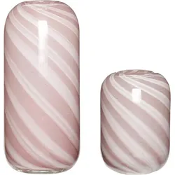 Hübsch Vasen rosa-weiß aus Glas 2 St.