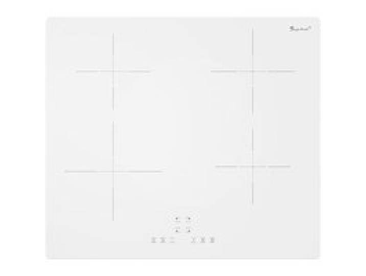 Plaque Induction 4 Feux Blanche 60Cm 7200W Fonction Boost Minuterie Arrêt Automatique Verrou Sécurité Commande