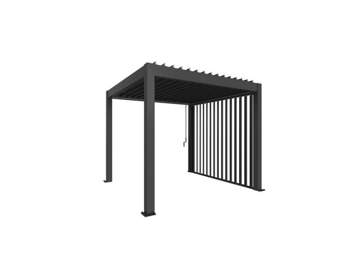 Biohort Pavillon-Seitenteil, Dunkelgrau, Metall, 235x10x272 cm, Sonnen- & Sichtschutz, Pergolas