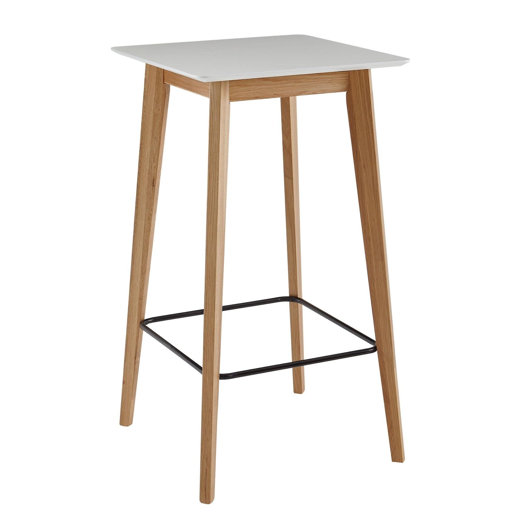 KADIMA DESIGN Skandinavischer Bartisch, Eichenbeine, quadratische Tischplatte, 50 kg Belastbarkeit.