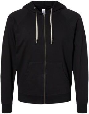 Independent Trading Co. SS1000Z Loopback Terry Zip Hoodie in Black size XL   Cotton/Polyester Blend