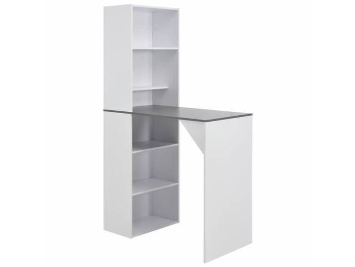 244®POP 115 x 59 x 200 cm DECO Table de bar Table haute FINE - Table de cuisine avec armoire Blanc 115 x 59 x 200 cm