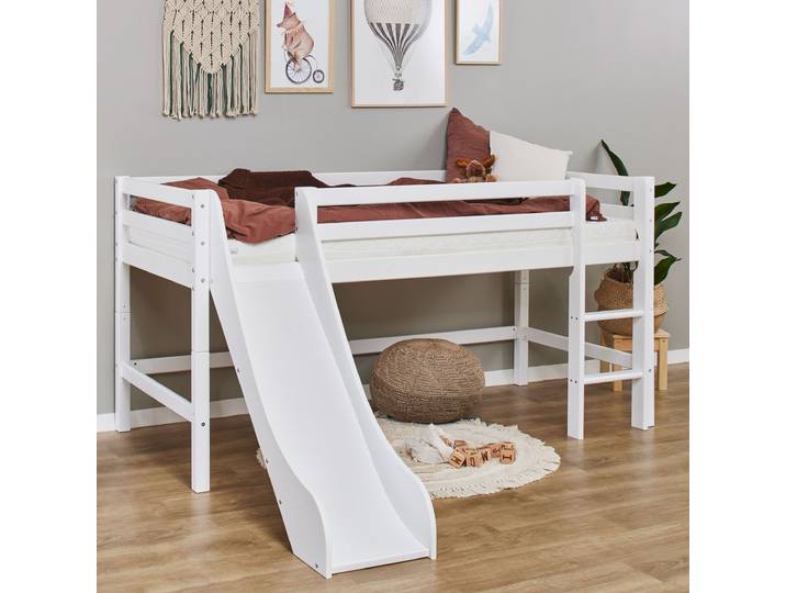 Indoor-Rutsche HOPPEKIDS ECO Dream , weiss (weiß), B:37cm H:105cm T:94,5cm, Massivholz, Rutschen, Indoor-Rutsche, Kinderbett Rutsche f. Hochbett, 2 Grössen