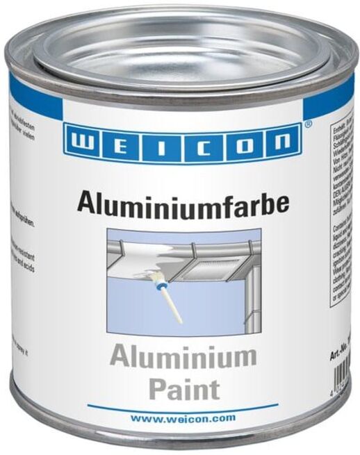 WEICON Aluminiumfarbe, Korrosionsschutz aus Aluminiumpigmentbeschichtung, 375 ml (15002375)