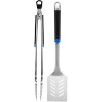 Essential Grillbesteck-Set, 2-teilig silber/schwarz, Zange und Wender