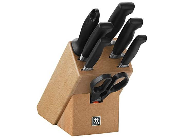ZWILLING Vier Sterne Messerblock 8-teilig, Rostfrei, Made in Germany Spezialstahl, FSC®-zertifiziertes Buchen-Holz