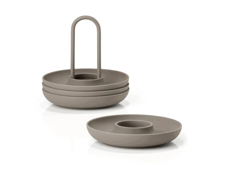 Zone Denmark Coquetiers avec support Singles, lot de 4 Taupe