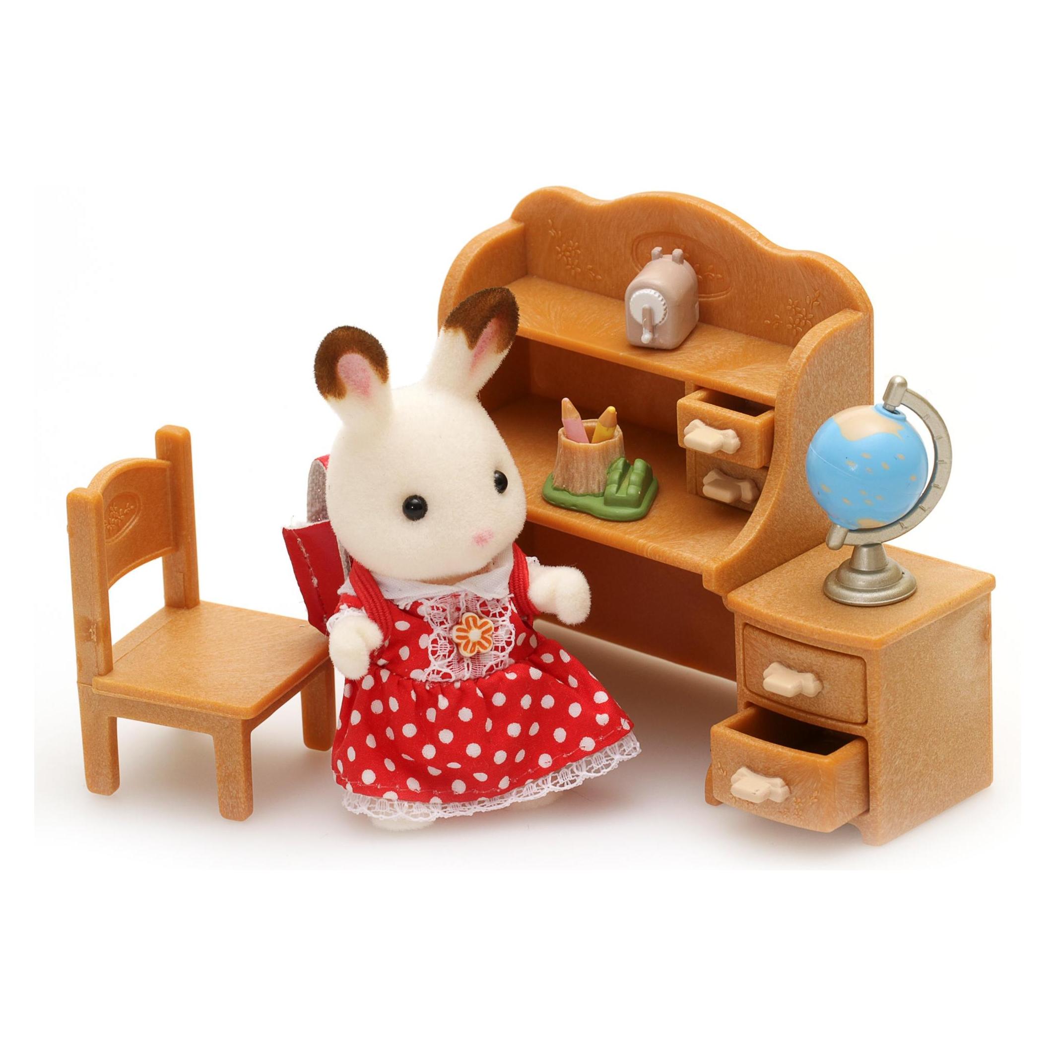 Sylvanian Families Chocolate Rabbit Sister Desk (21395)