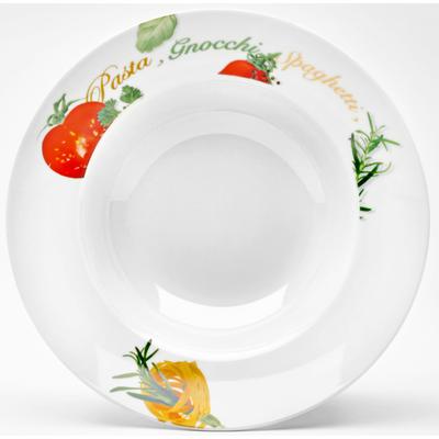 Pastateller VAN WELL "Milano", bunt, B:29cm H:12,7cm T:28,5cm Ø:27cm, Porzellan, Speiseteller, Teller Set, Porzellan, spülmaschinen- und mikrowellengeeignet, Ø 27 cm