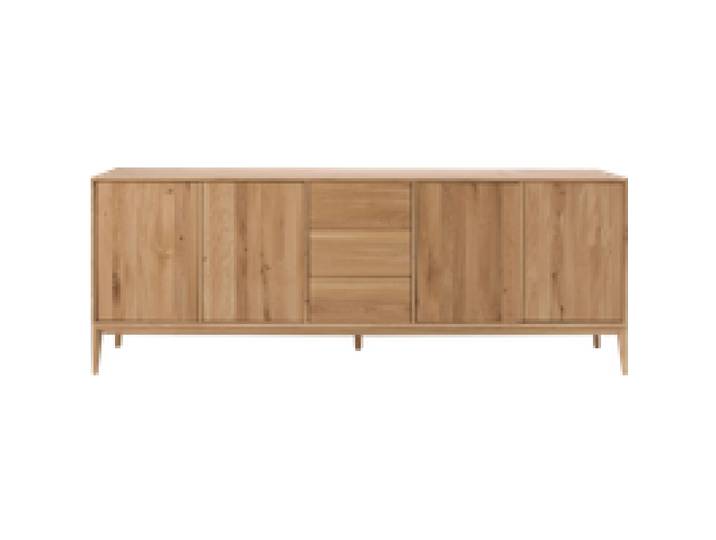 Buffet chêne massif 4 portes 3 tiroirs 221 cm Charles