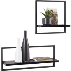 Wandregalset Alfi Schwarz, 2er Set