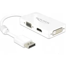 Delock DP zu (DisplayPort, DVI, HDMI, VGA), Video Adapter, Weiss