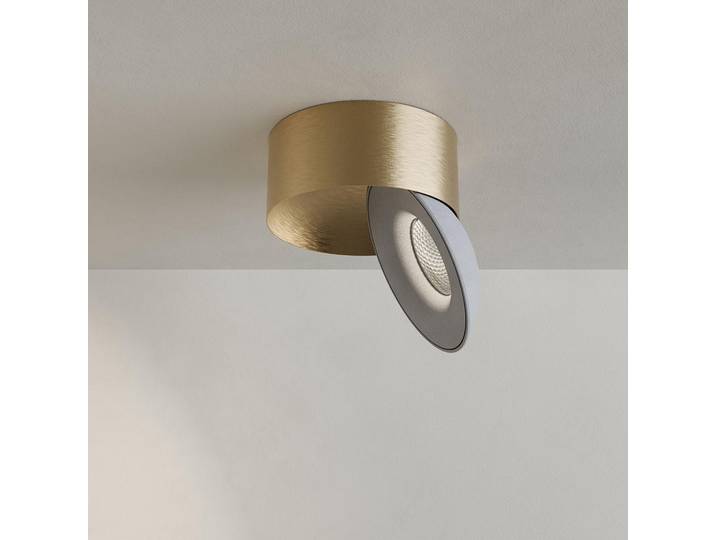s.luce Led-Aufbauleuchte Santa Neo Gold/Weiß Neutralweiß, Goldfarben, Weiß, Metall, Rund, LED integrated, 10.8x5x10.8 cm, Lampen & Leuchten, Innenbeleuchtung, Deckenleuchten, Deckenleuchten